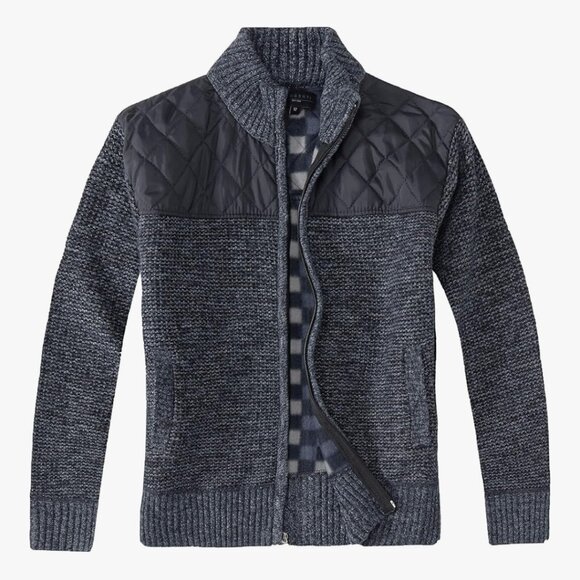 Gioberti Boy's Knitted Full Zip Cardigan Sweater with Soft Brushed Flannel Linin - Picture 5 of 10